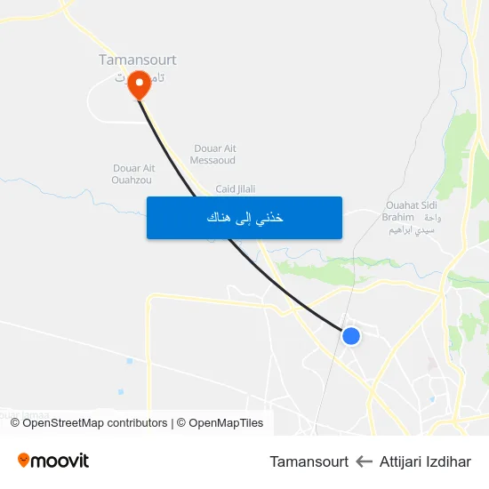 Attijari Izdihar to Tamansourt map