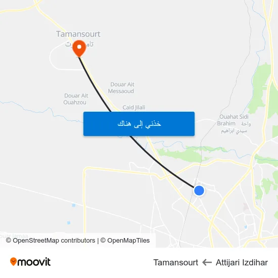Attijari Izdihar to Tamansourt map