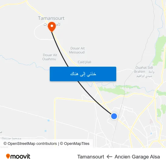 Ancien Garage Alsa to Tamansourt map