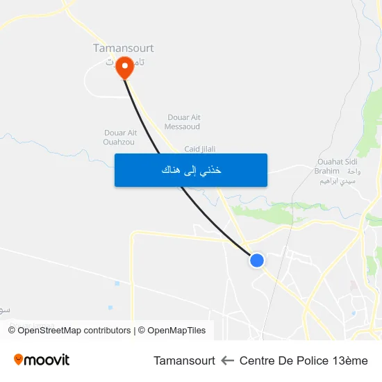 Centre De Police 13ème to Tamansourt map