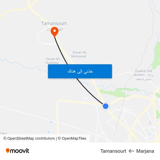 Marjana to Tamansourt map