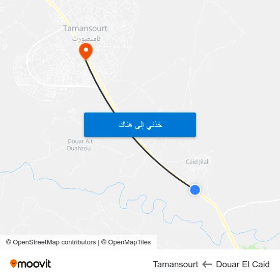 Douar El Caid to Tamansourt map