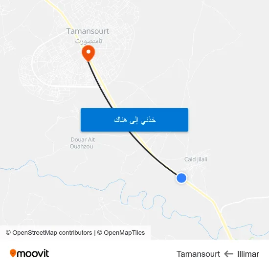 Illimar to Tamansourt map