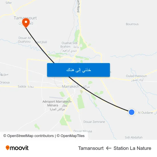 Station La Nature to Tamansourt map