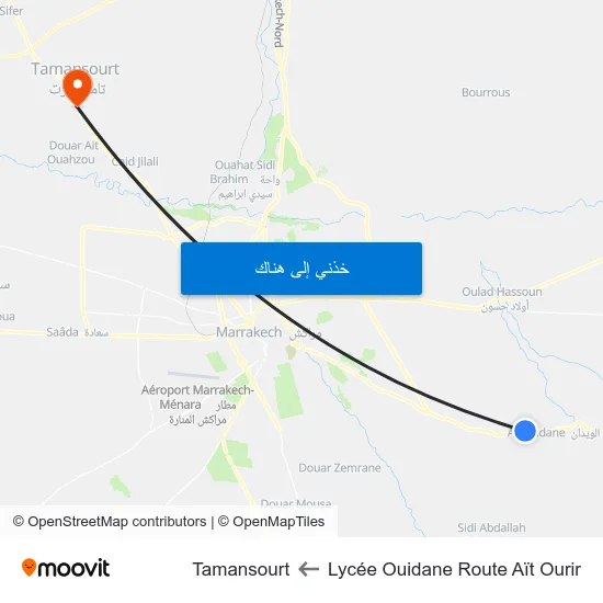 Lycée Ouidane Route Aït Ourir to Tamansourt map
