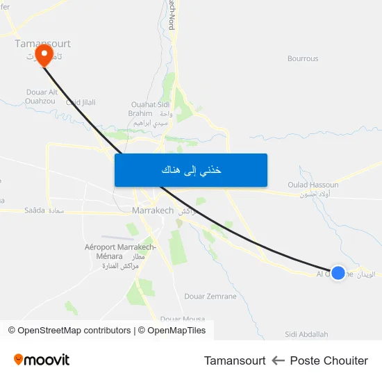 Poste Chouiter to Tamansourt map
