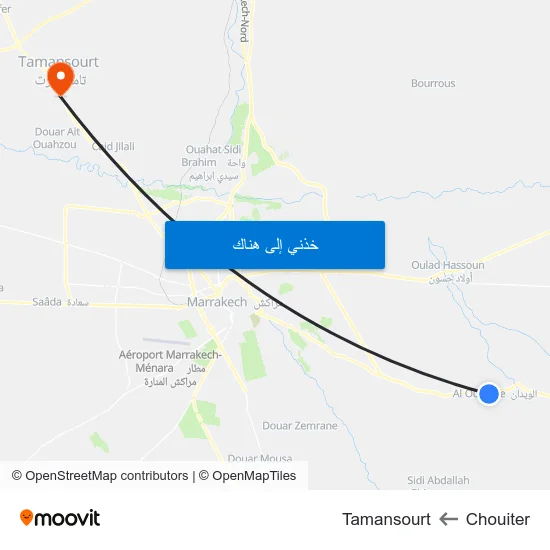 Chouiter to Tamansourt map