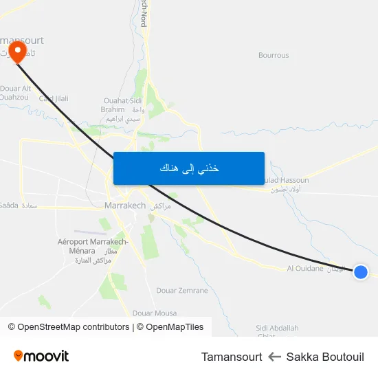 Sakka Boutouil to Tamansourt map