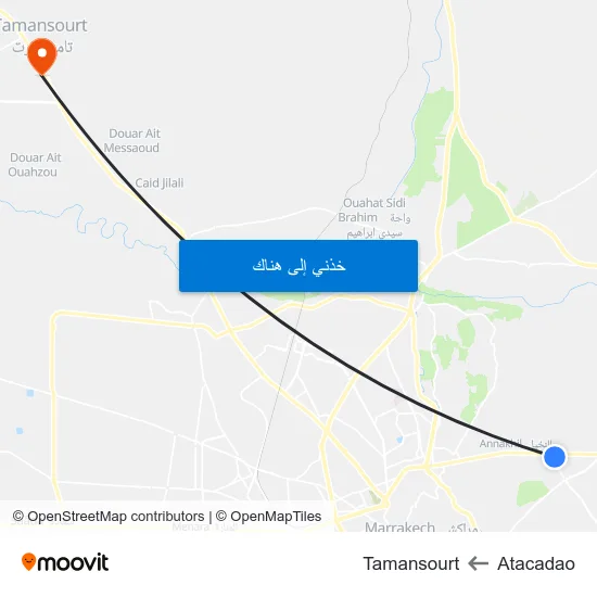 Atacadao to Tamansourt map
