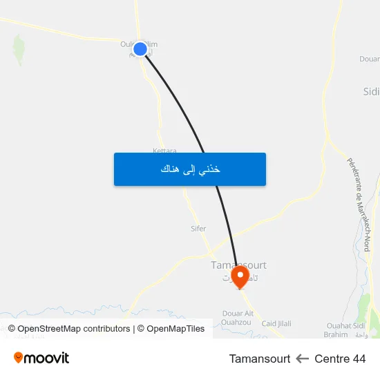 Centre 44 to Tamansourt map