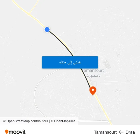 Draa to Tamansourt map