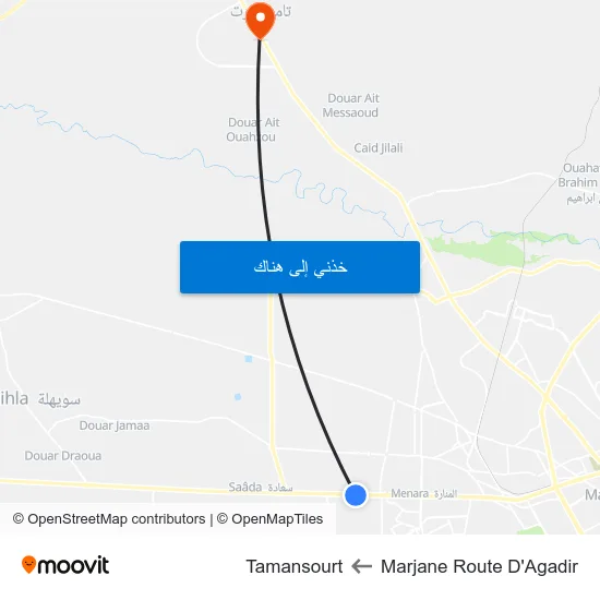 Marjane Route D'Agadir to Tamansourt map