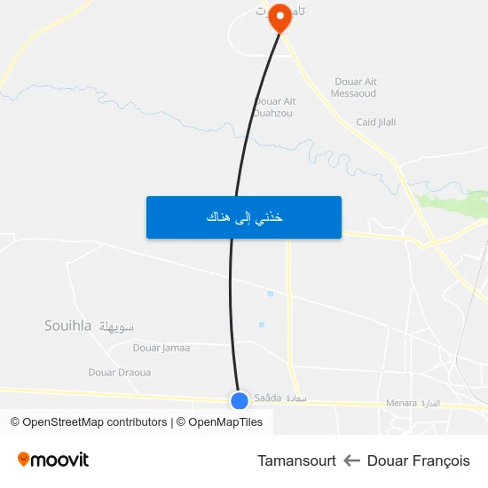 Douar François to Tamansourt map