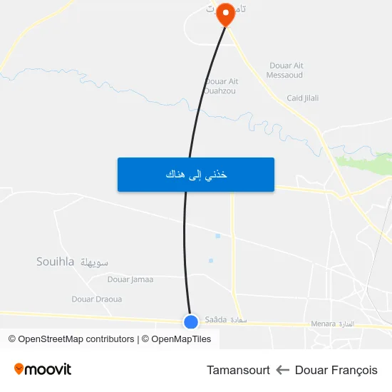 Douar François to Tamansourt map