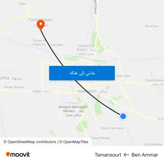 Ben Ammar to Tamansourt map