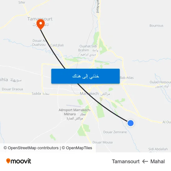 Mahal to Tamansourt map