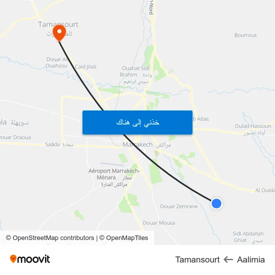 Aalimia to Tamansourt map