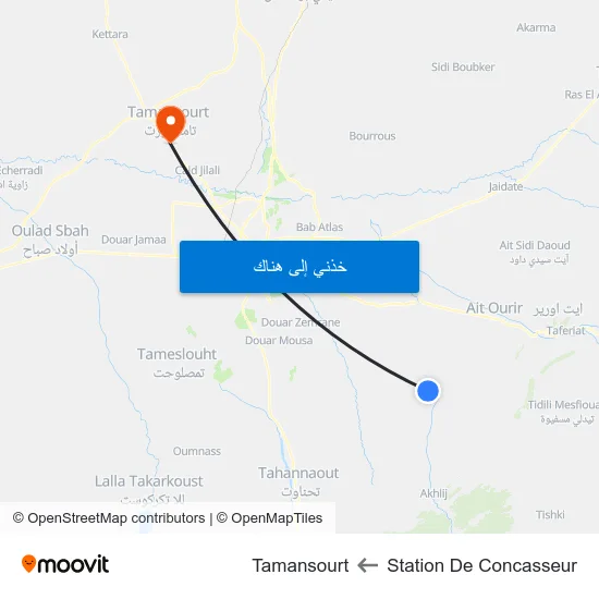 Station De Concasseur to Tamansourt map