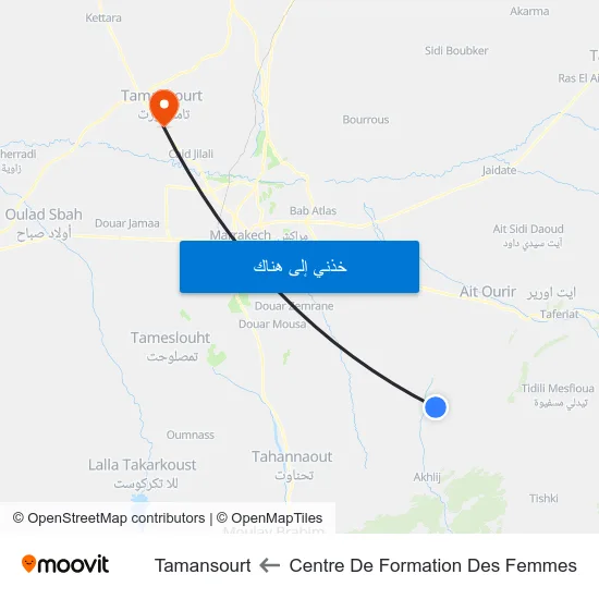 Centre De Formation Des Femmes to Tamansourt map