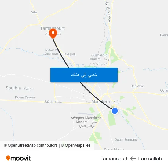 Lamsallah to Tamansourt map