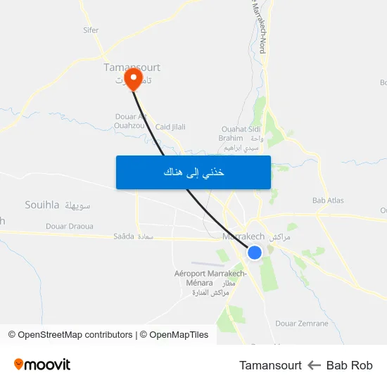 Bab Rob to Tamansourt map