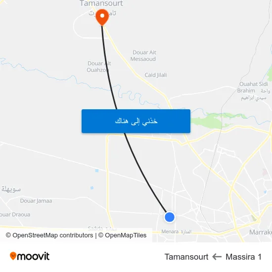 Massira 1 to Tamansourt map