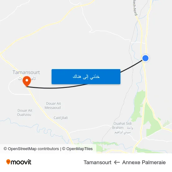 Annexe Palmeraie to Tamansourt map