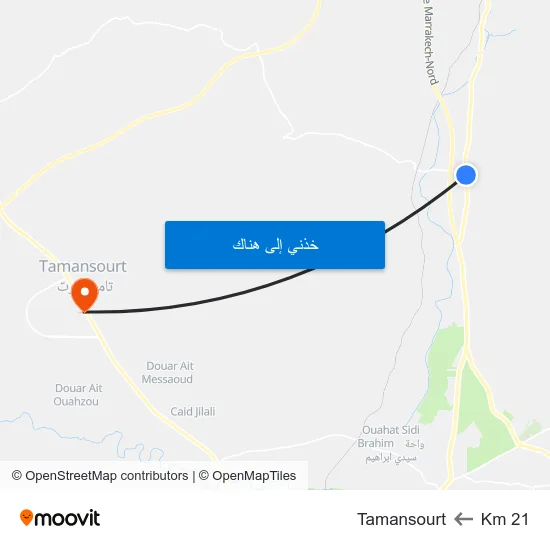 Km 21 to Tamansourt map