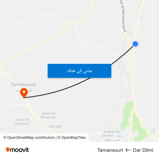 Dar Dlimi to Tamansourt map