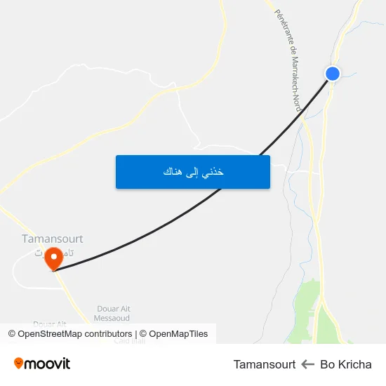 Bo Kricha to Tamansourt map