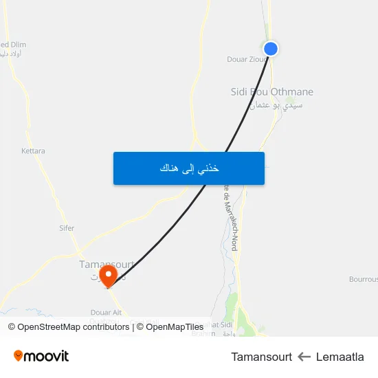 Lemaatla to Tamansourt map
