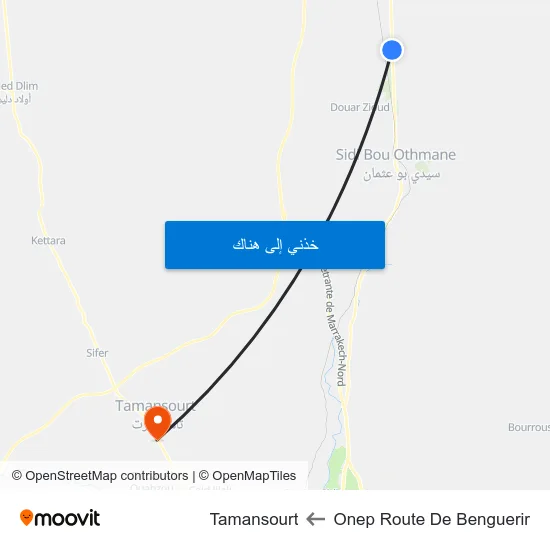 Onep Route De Benguerir to Tamansourt map