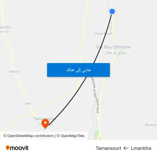 Lmanbha to Tamansourt map