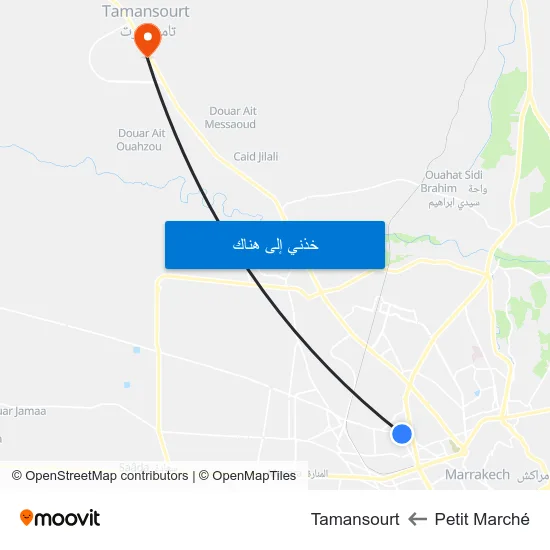 Petit Marché to Tamansourt map