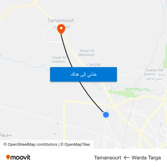 Warda Targa to Tamansourt map