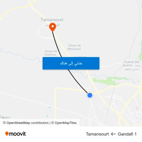 Gandafi 1 to Tamansourt map
