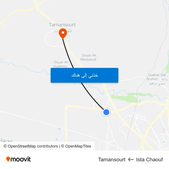 Ista Chaouf to Tamansourt map