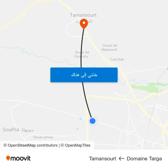 Domaine Targa to Tamansourt map