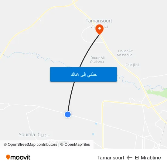 El Mrabtine to Tamansourt map