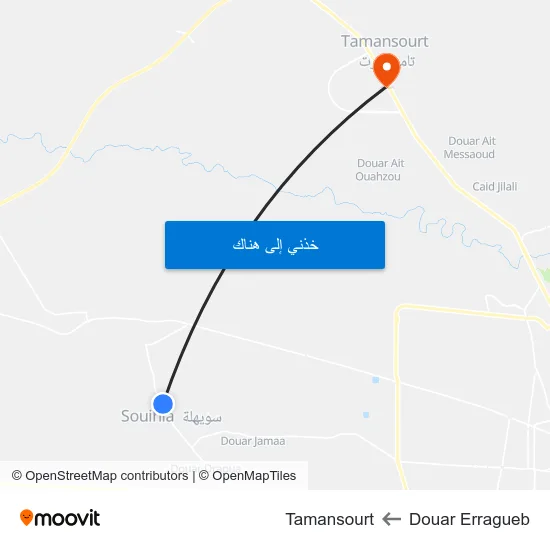Douar Erragueb to Tamansourt map
