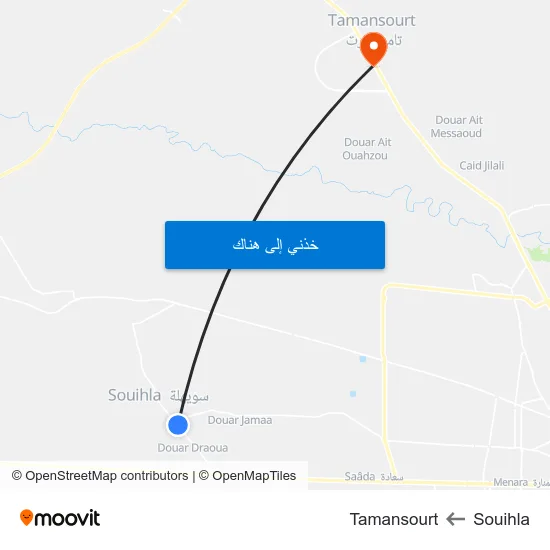 Souihla to Tamansourt map