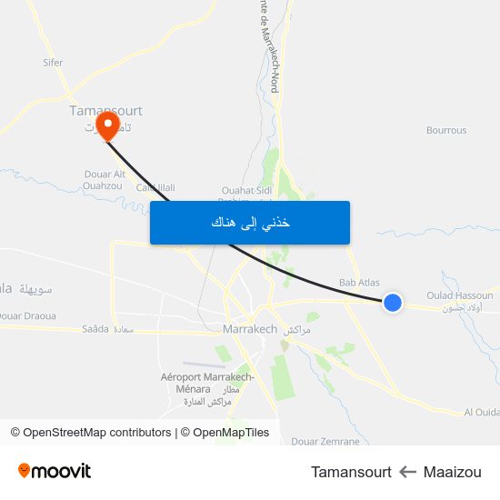 Maaizou to Tamansourt map