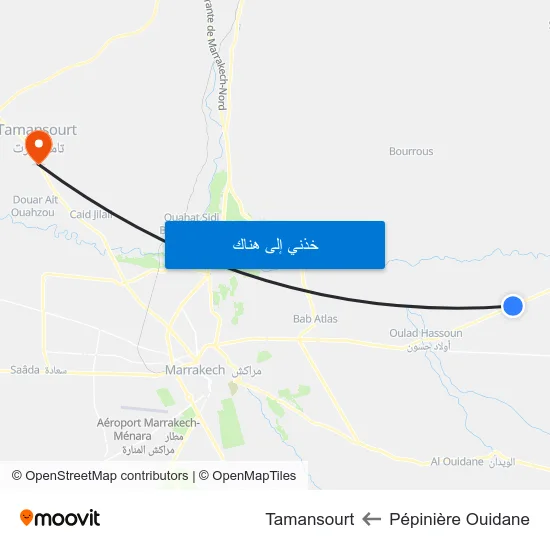 Pépinière Ouidane to Tamansourt map