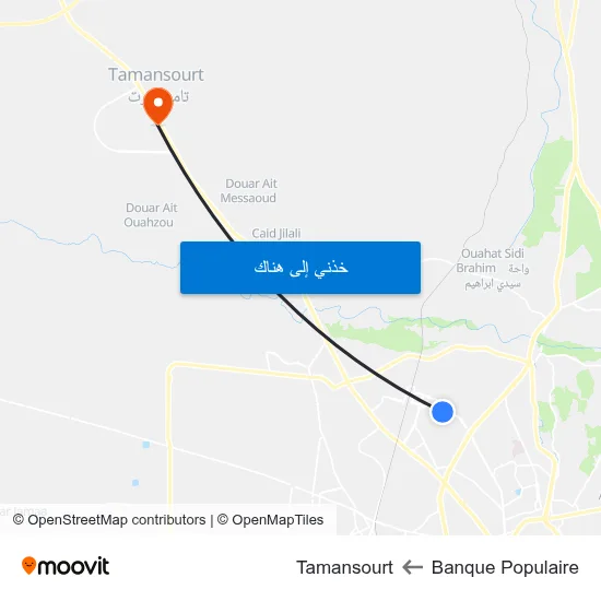 Banque Populaire to Tamansourt map