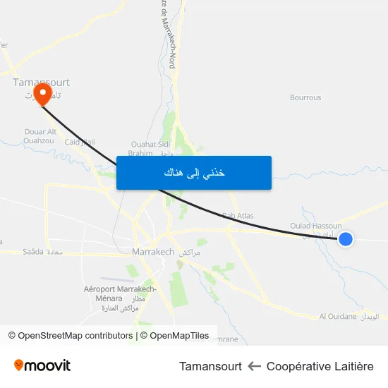 Coopérative Laitière to Tamansourt map