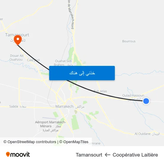 Coopérative Laitière to Tamansourt map