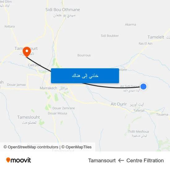 Centre Filtration to Tamansourt map