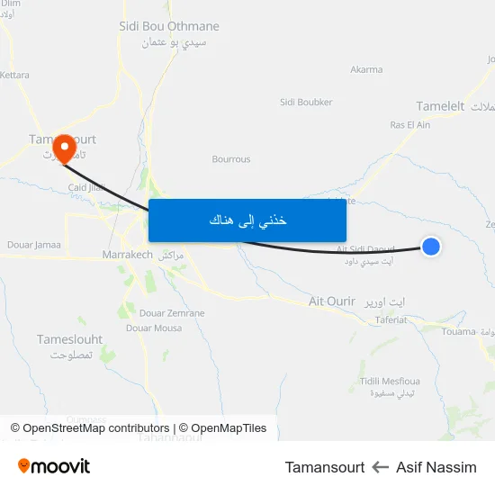 Asif Nassim to Tamansourt map