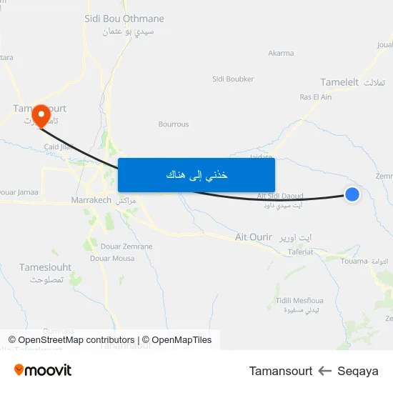Seqaya to Tamansourt map