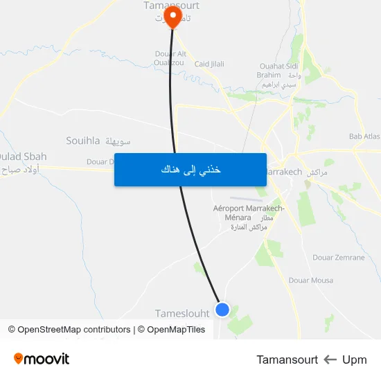 Upm to Tamansourt map